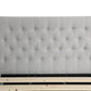 Button Headboard with 3 Drawers Bed Frame - King - Latte