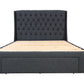 Neo With Wing Fabric Upholstered Storage Bed Frame - Super King - Charcoal
