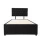 Adjustable Button Headboard with 2 Drawers Bed Frame - Single - Black