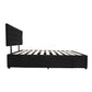Adjustable Button Headboard with 2 Drawers Bed Frame - Single - Black