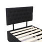 Adjustable Button Headboard with 2 Drawers Bed Frame - Single - Black