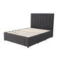 Modern Headboard Upholstered Storage Bed Frame - Double - Charcoal