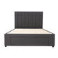 Modern Headboard Upholstered Storage Bed Frame - Double - Charcoal
