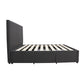 Modern Headboard Upholstered Storage Bed Frame - Double - Charcoal