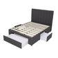 Modern Headboard Upholstered Storage Bed Frame - Double - Charcoal