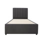 Modern Headboard Upholstered Storage Bed Frame - King Single - Charcoal