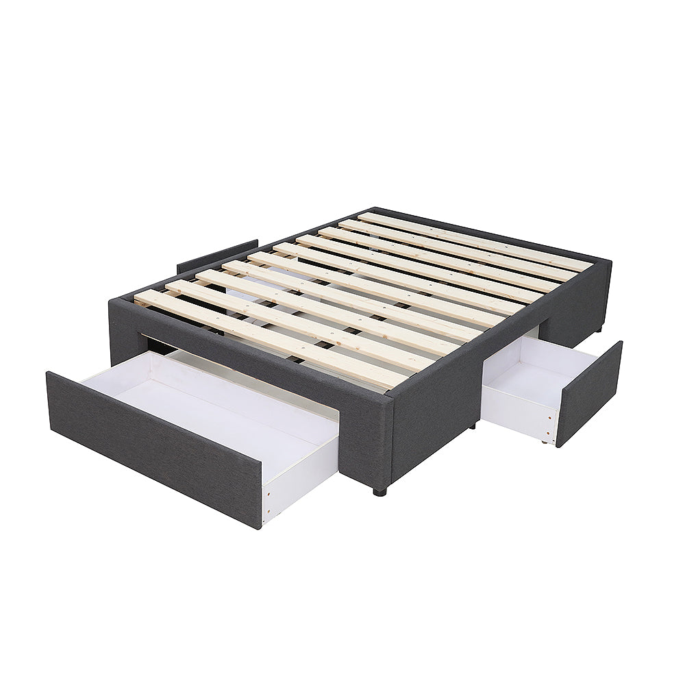 King Euro Top 5 Zone Pocket Spring Mattress & Modern Channel-Tufted 3-Drawer Storage Bed Frame Combo
