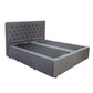 Electrical Adjustable Bed Base With Deluxe Buttoned Storage Bed Frame - Super King - Charcoal