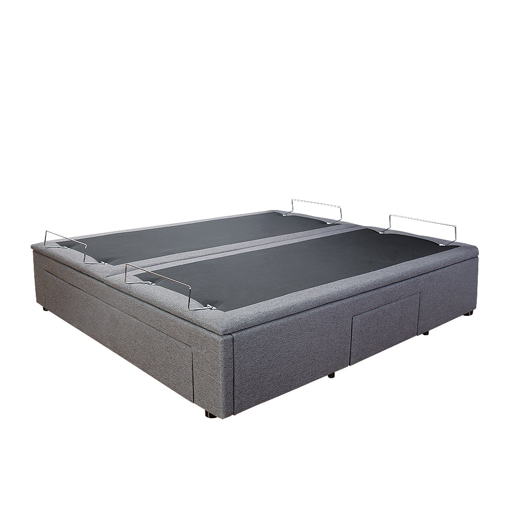 Electrical Adjustable Bed Base With 3 Drawer Storage Bed - Super King - Charcoal