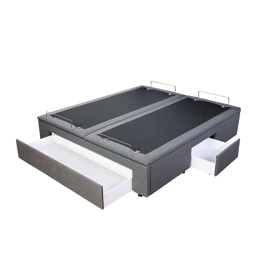 Electrical Adjustable Bed Base With 3 Drawer Storage Bed - Super King - Charcoal