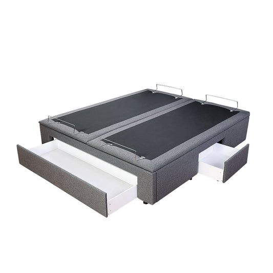 Electrical Adjustable Bed Base With 3 Drawer Storage Bed - Super King - Charcoal