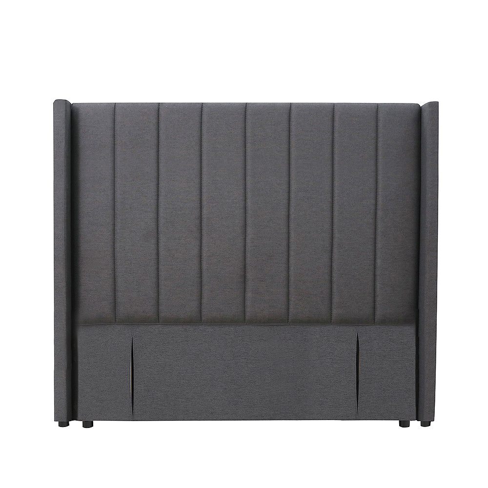 Modern Fullboard Headboard with Wings  - King - Charcoal