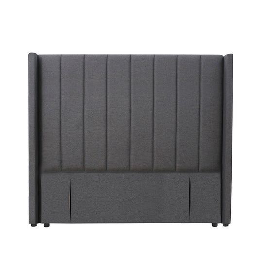 Modern Fullboard Headboard with Wings  - Double - Charcoal