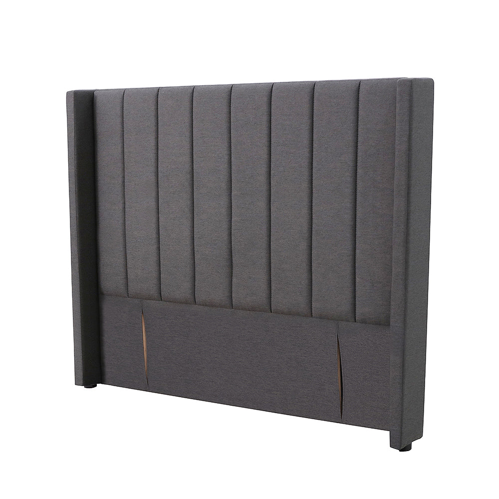 Modern Fullboard Headboard with Wings  - King - Charcoal