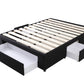 Bed Bases with 3 Drawers - Queen - Black