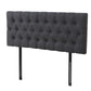 Button Headboard with Metal Legs - Queen - Charcoal