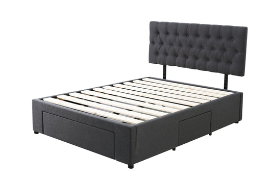 Double Tight Top 5 Zone Pocket Spring Mattress&3 drawers bed base with headboard Combo