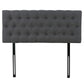 Button Headboard with Metal Legs - Queen - Charcoal