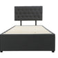 Adjustable Button Headboard with 2 Drawers Bed Frame - King Single - Charcoal
