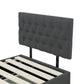 Adjustable Button Headboard with 2 Drawers Bed Frame - King Single - Charcoal