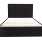 Deluxe Buttoned Upholstered Storage Bed Frame - King - Black