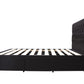 Deluxe Buttoned Upholstered Storage Bed Frame - King - Black