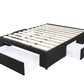 Deluxe Buttoned Upholstered Storage Bed Frame - King - Black
