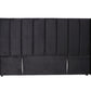 Modern Fullboard Headboard with Wings  - King - Velvet Black