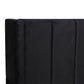 Modern Fullboard Headboard with Wings  - King - Velvet Black