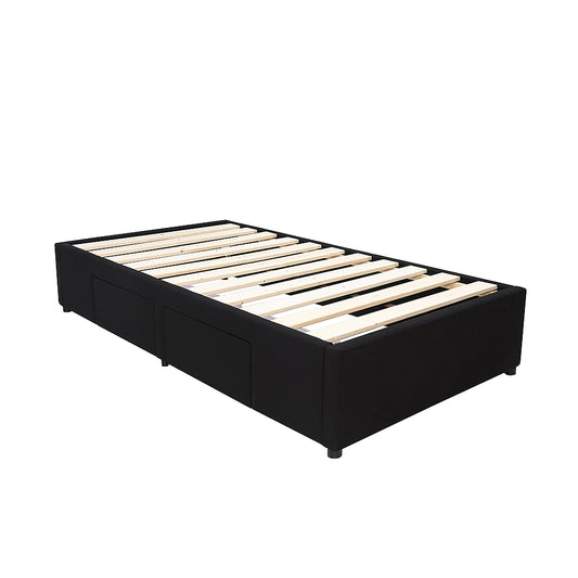 Bed Bases with 2 Drawers  - King Single - Black