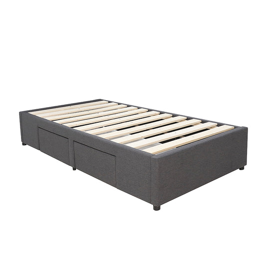 Bed Bases with 2 Drawers  - King Single - Charcoal