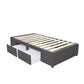 Bed Bases with 2 Drawers  - King Single - Charcoal