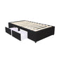 Bed Bases with 2 Drawers  - King Single - Black