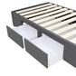 Bed Bases with 2 Drawers  - King Single - Charcoal