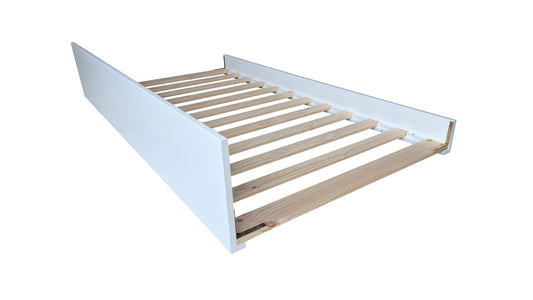 Taranaki Solid Pine Under Bed Trundler - Single - White