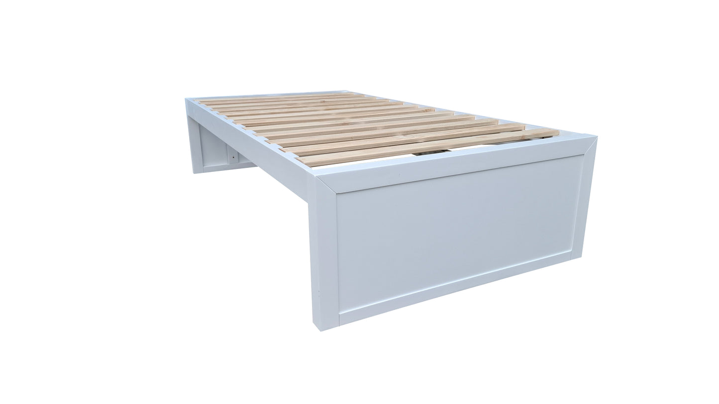 Taranaki Solid Pine Bed Base - King Single - White