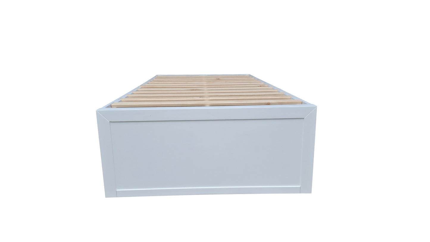 Taranaki Solid Pine Bed Base - King Single - White