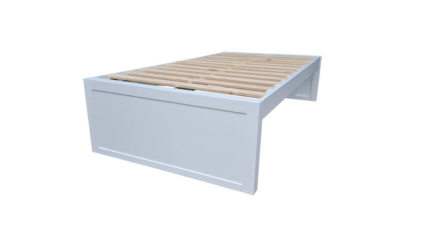 Taranaki Solid Pine Bed Base - King Single - White