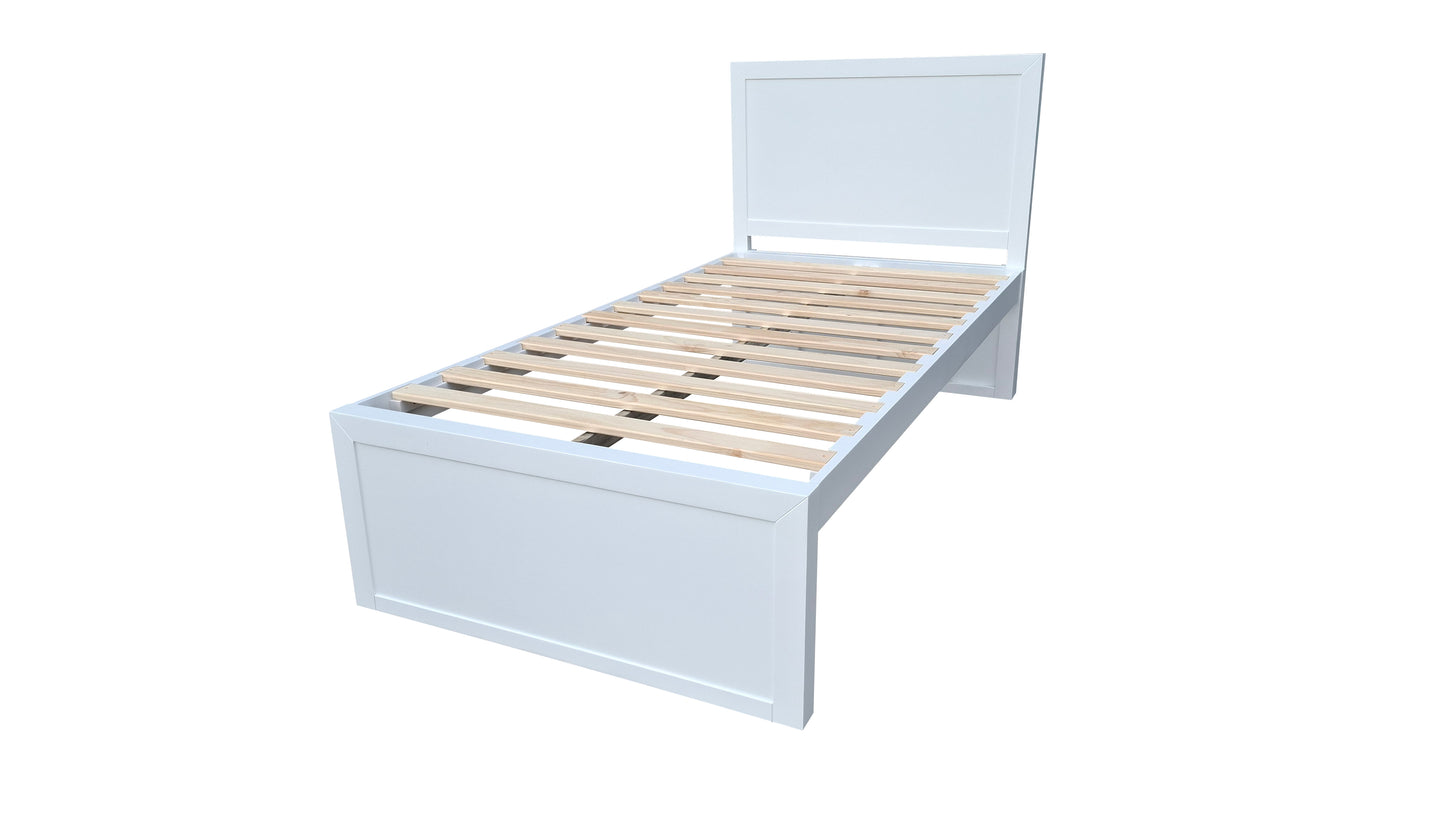 Taranaki Solid Pine Trundler Bed Frame - King Single - White