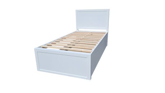 Taranaki Solid Pine Trundler Bed Frame - King Single - White
