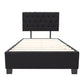 Adjustable Button Headboard Bed Frame - Single - Black