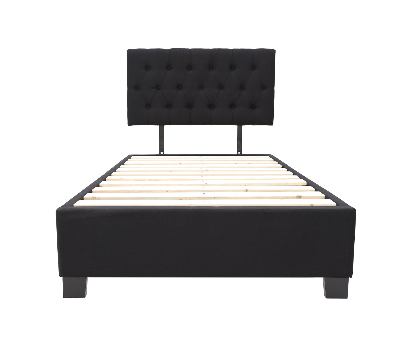 Adjustable Button Headboard Bed Frame - Single - Black