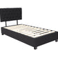 Adjustable Button Headboard Bed Frame - Single - Black