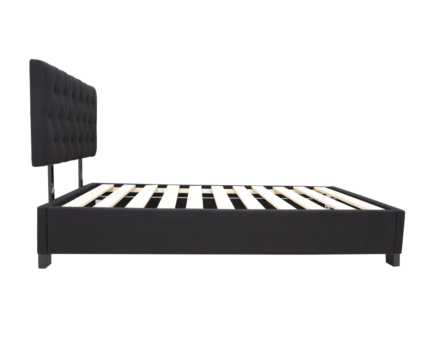 Adjustable Button Headboard Bed Frame - Single - Black