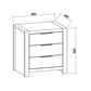 Taranaki Solid Pine Bedside Table - 3 Drawers - Black