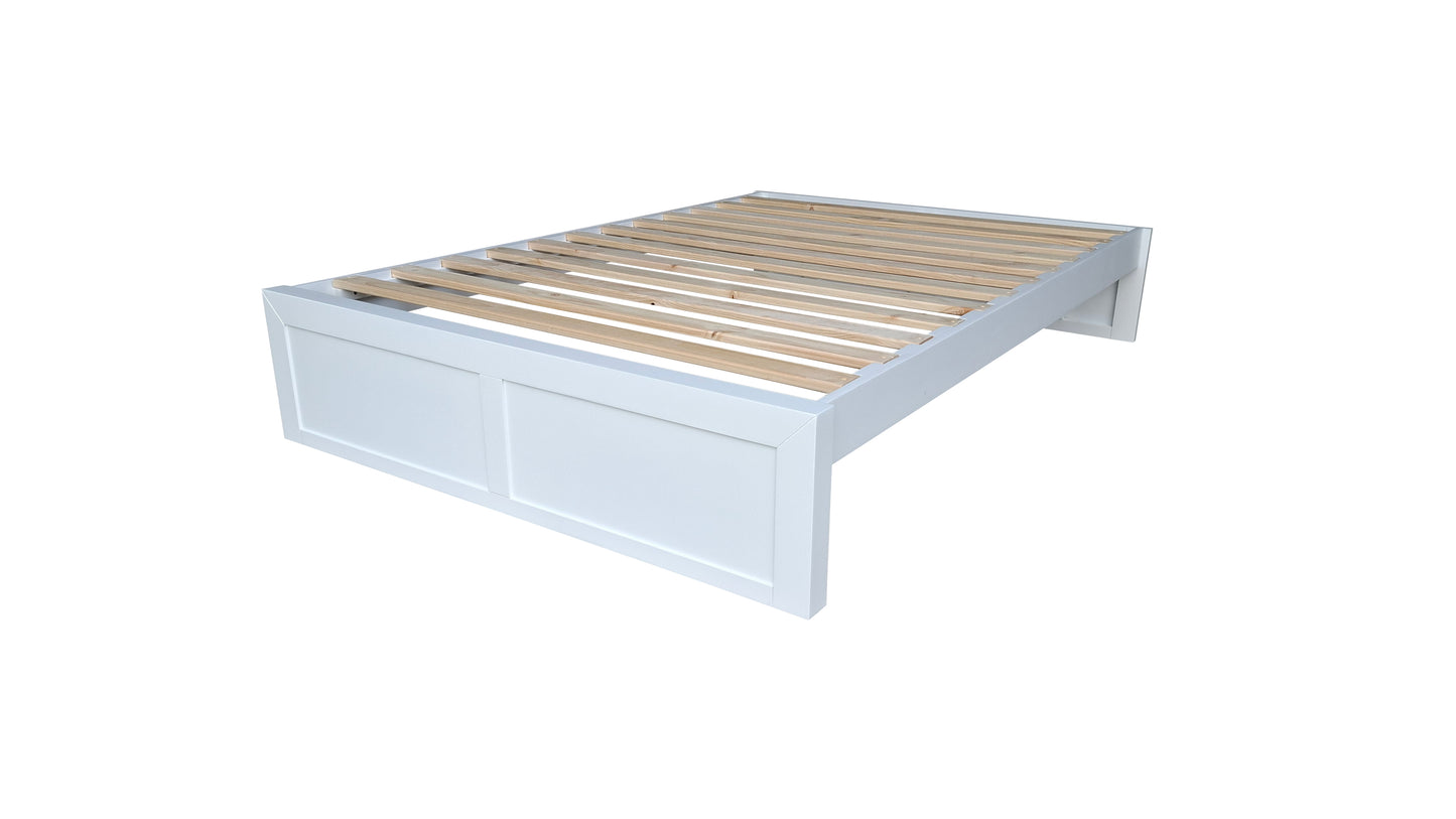 Taranaki Solid Pine Bed Base - Double - White