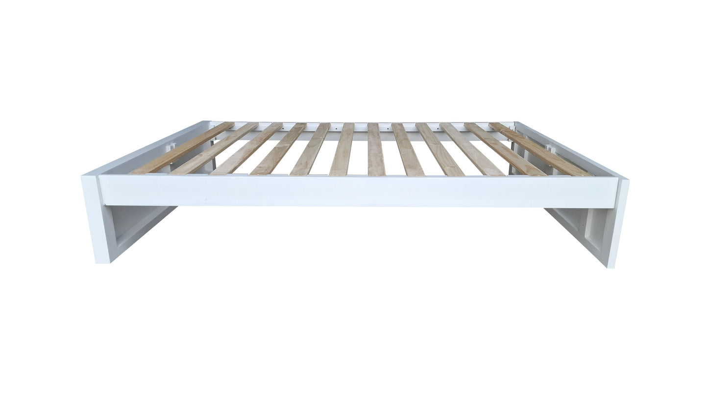 Taranaki Solid Pine Bed Base - Double - White