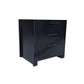 Taranaki Solid Pine Bedside Table - 3 Drawers - Black