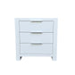 Taranaki Solid Pine Bedside Table - 3 Drawers - White
