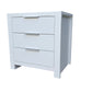 Taranaki Solid Pine Bedside Table - 3 Drawers - White